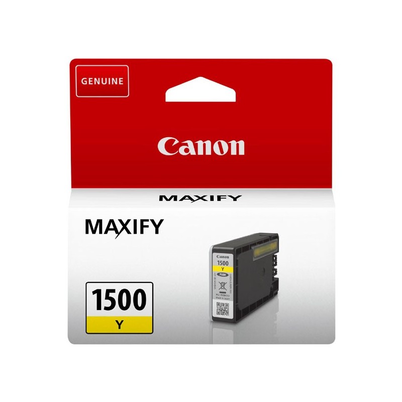 Canon oryginalny ink / tusz PGI-1500 Y, yellow, 300s, 4.5ml, 9231B001, Canon MAXIFY MB2050,MB2150,MB2155,MB2350,MB2750,MB2755 - 