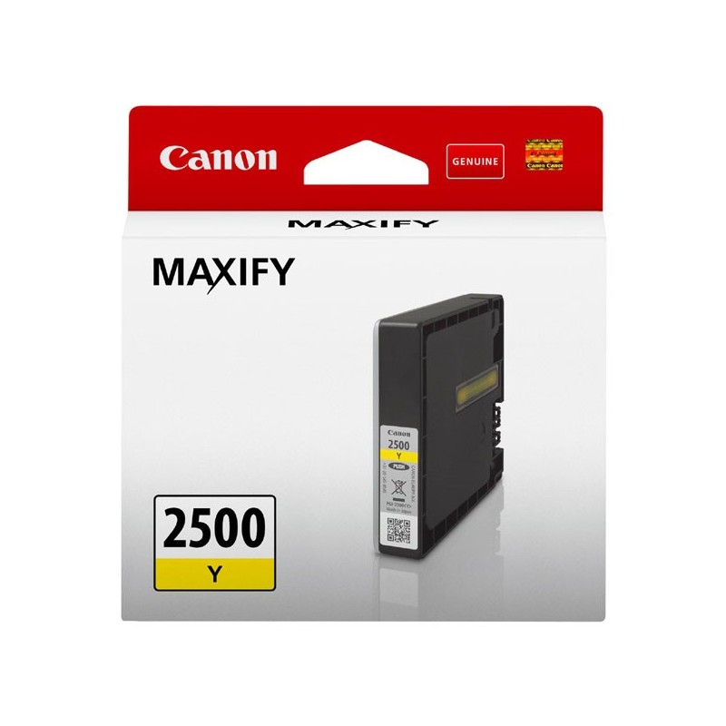 Canon oryginalny ink / tusz PGI-2500 Y, yellow, 9.6ml, 9303B001, Canon MAXIFY iB4050,iB4150,MB5050,MB5150,MB5350,MB5450 - 1