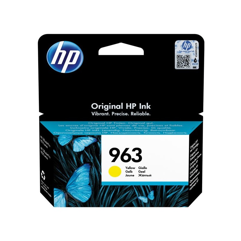 HP oryginalny ink / tusz 3JA25AE, HP 963, yellow, 700s, 10.77ml, HP Officejet Pro 9010, 9012, 9014, 9015, 9016, 9019/P - 1