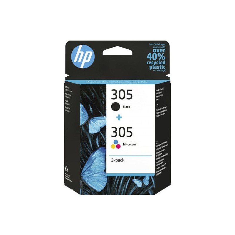 HP oryginalny ink / tusz 6ZD17AE, HP 305, HP 2-pack DeskJet 2300, DeskJet 2710, DeskJet 2720, DeskJet - 1