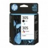 HP oryginalny ink / tusz 6ZD17AE, HP 305, HP 2-pack DeskJet 2300, DeskJet 2710, DeskJet 2720, DeskJet - 1