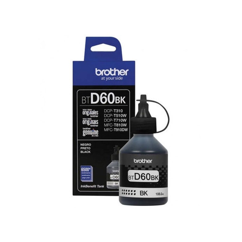 Brother oryginalny ink / tusz BTD60BK, black, 6500s, 108ml, Brother DCP T310, DCP T510W, DCP T710W - 1
