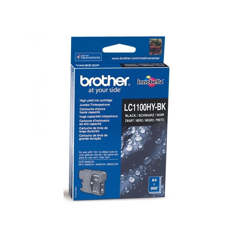 Brother oryginalny ink / tusz LC-1100HYBK, black, 900s, high capacity, Brother DCP-6690CW, MFC-6490CW - 1