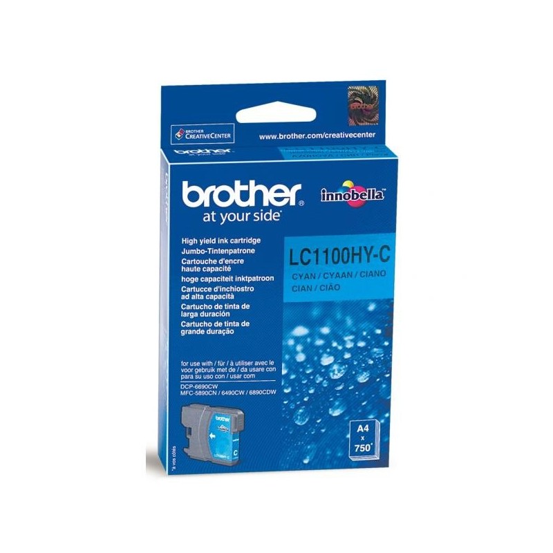 Brother oryginalny ink / tusz LC-1100HYC, cyan, 750s, high capacity, Brother DCP-6690CW, MFC-6490CW - 1