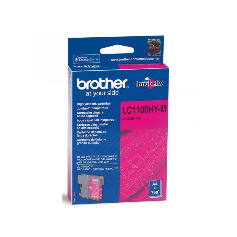 Brother oryginalny ink / tusz LC-1100HYM, magenta, 750s, high capacity, Brother DCP-6690CW, MFC-6490CW - 1