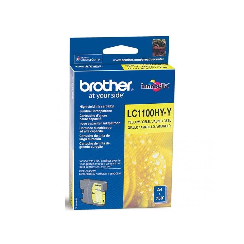 Brother oryginalny ink / tusz LC-1100HYY, yellow, 750s, high capacity, Brother DCP-6690CW, MFC-6490CW - 1
