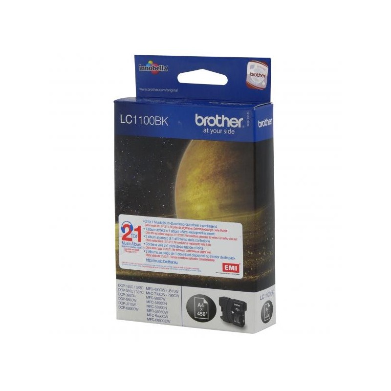 Brother oryginalny ink / tusz LC-1100BK, black, 500s, Brother DCP-6690CW, MFC-6490CW - 1