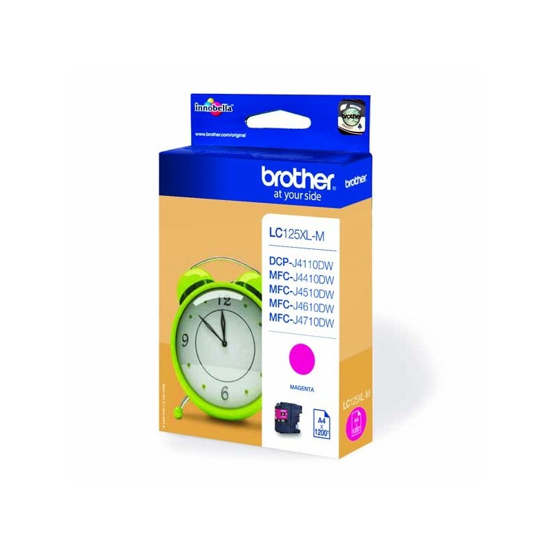 Brother oryginalny ink / tusz LC-125XLM, magenta, 1200s, Brother MFC-J4510 DW - 1