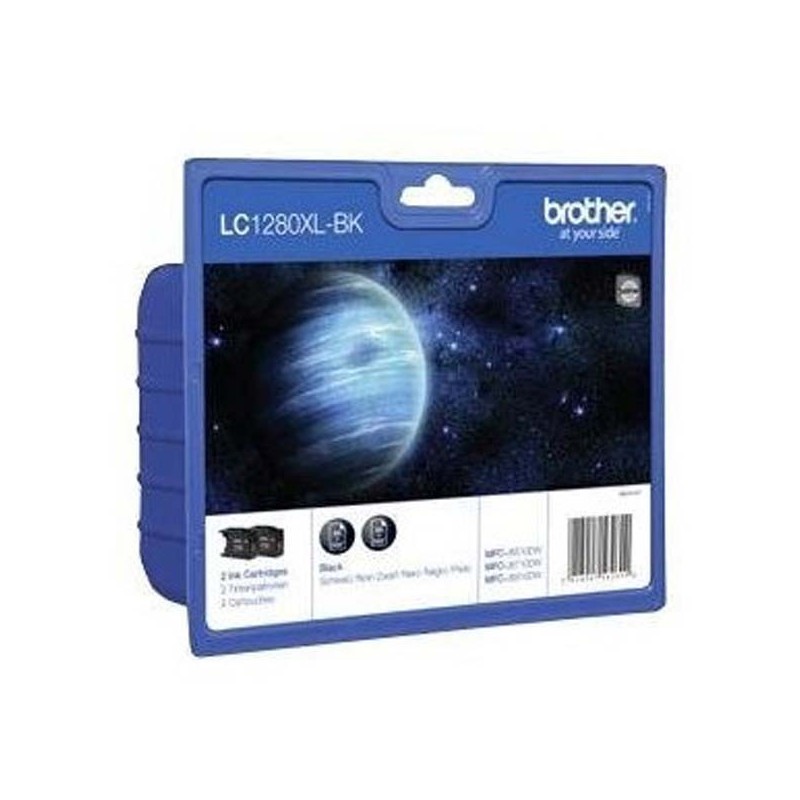 Brother oryginalny ink / tusz LC-1280XLBKBP2, black, 2x2400s, high capacity, Brother MFC-J6910DW - 1