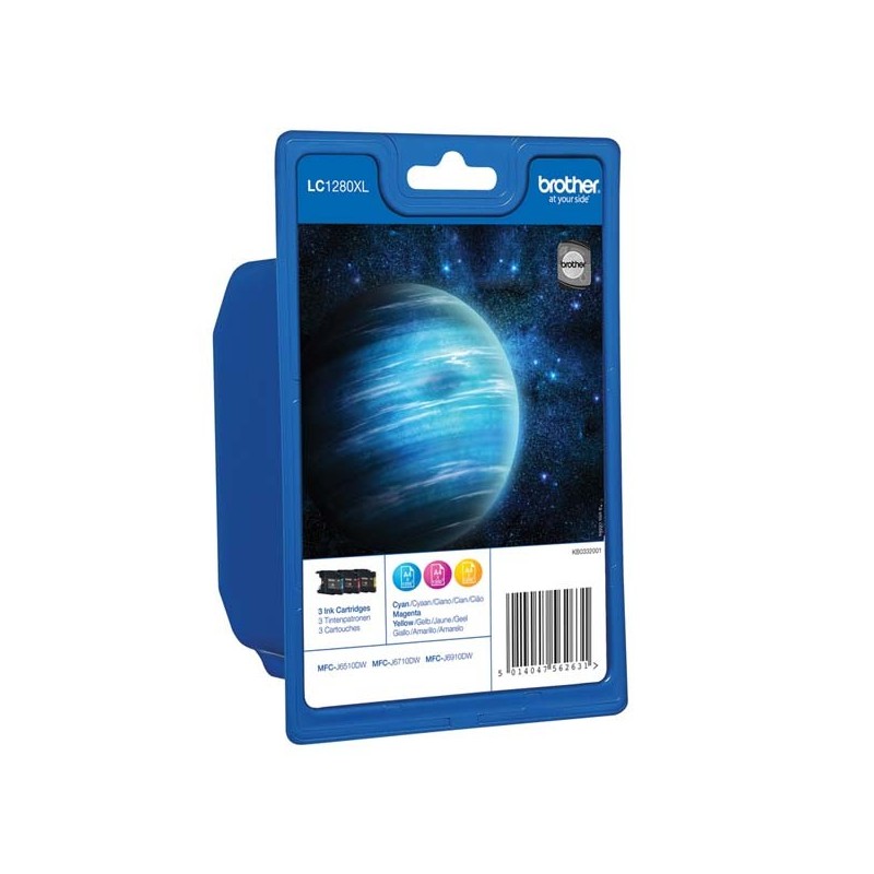 Brother oryginalny ink / tusz LC-1280XLRBWBP, CMY, 3x1200s, high capacity, Brother MFC-J6910DW - 1