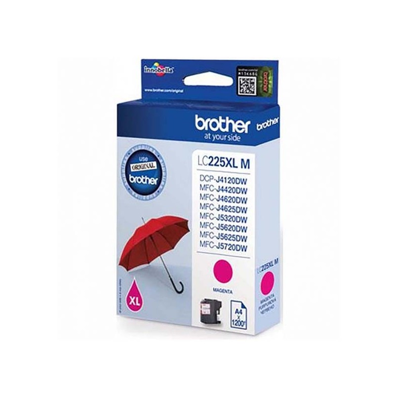 Brother oryginalny ink / tusz LC-225XLM, magenta, 1200s, Brother MFC-J4420DW, MFC-J4620DW - 1