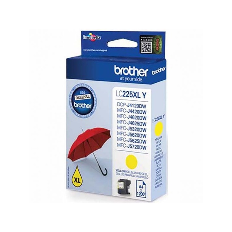 Brother oryginalny ink / tusz LC-225XLY, yellow, 1200s, Brother MFC-J4420DW, MFC-J4620DW - 1