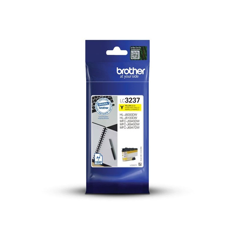 Brother oryginalny ink / tusz LC-3237Y, yellow, 1500s, Brother MFC-J5945DW, MFC-J6945DW, MFC-J6947DW - 1