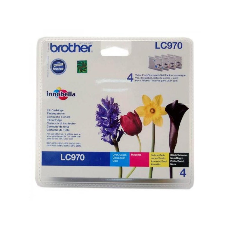Brother oryginalny ink / tusz LC-970VALBP, CMYK, 300s, Brother DCP-135C, 150C, MFC-235C, 260C - 1