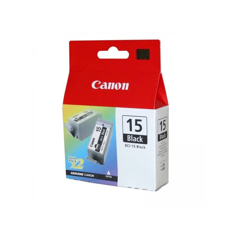 Canon oryginalny ink / tusz BCI15B, black, 390s, 8190A002, 2szt, Canon i70 - 1