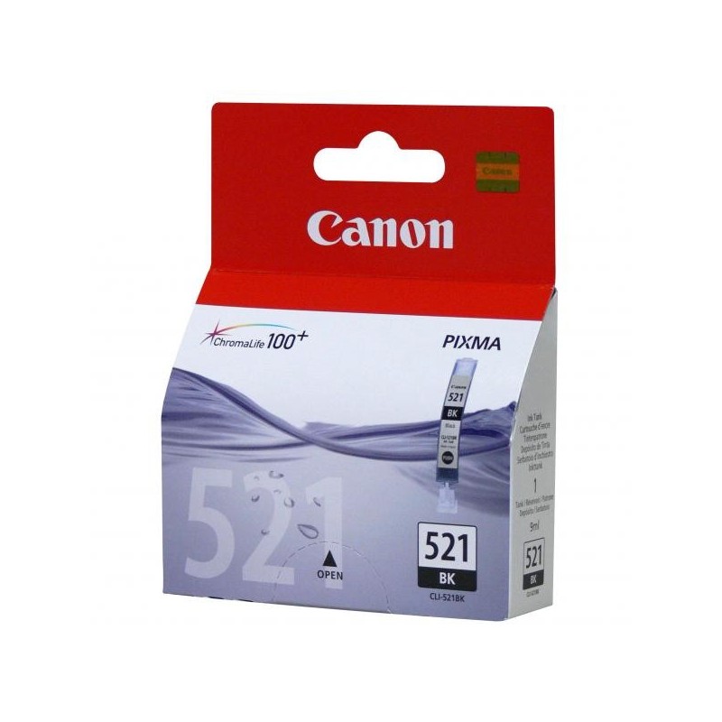 Canon oryginalny ink / tusz CLI521BK, black, 665s, 9ml, 2933B001, Canon iP3600, iP4600, MP620, MP630, MP980 - 1