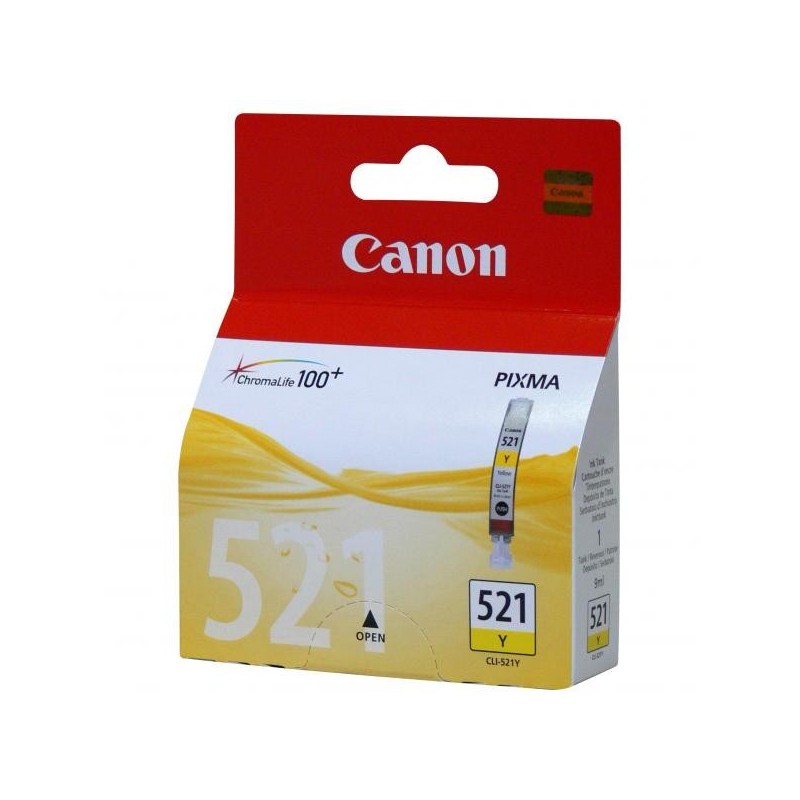 Canon oryginalny ink / tusz CLI521Y, yellow, 505s, 9ml, 2936B001, Canon iP3600, iP4600, MP620, MP630, MP980 - 1
