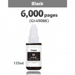 Canon oryginalny ink / tusz GI-490 Bk, black, 6000s, 135ml, 0663C001, Canon PIXMA G1400, G2400, G3400 - 1