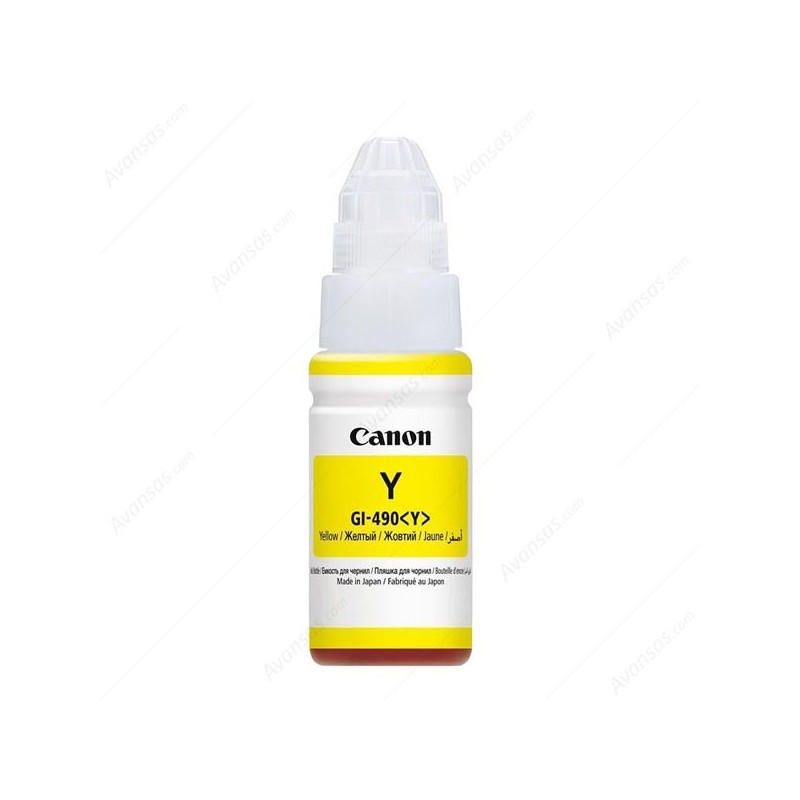 Canon oryginalny ink / tusz GI-490 Y, yellow, 7000s, 70ml, 0666C001, Canon PIXMA G1400, G2400, G3400 - 1