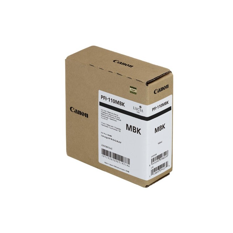 Canon oryginalny ink / tusz PFI110MBK, czarny mat, 160ml, 2363C001, Canon imagePROGRAF TX-2000, TX-3000, TX-3000, TX-4000 - 1