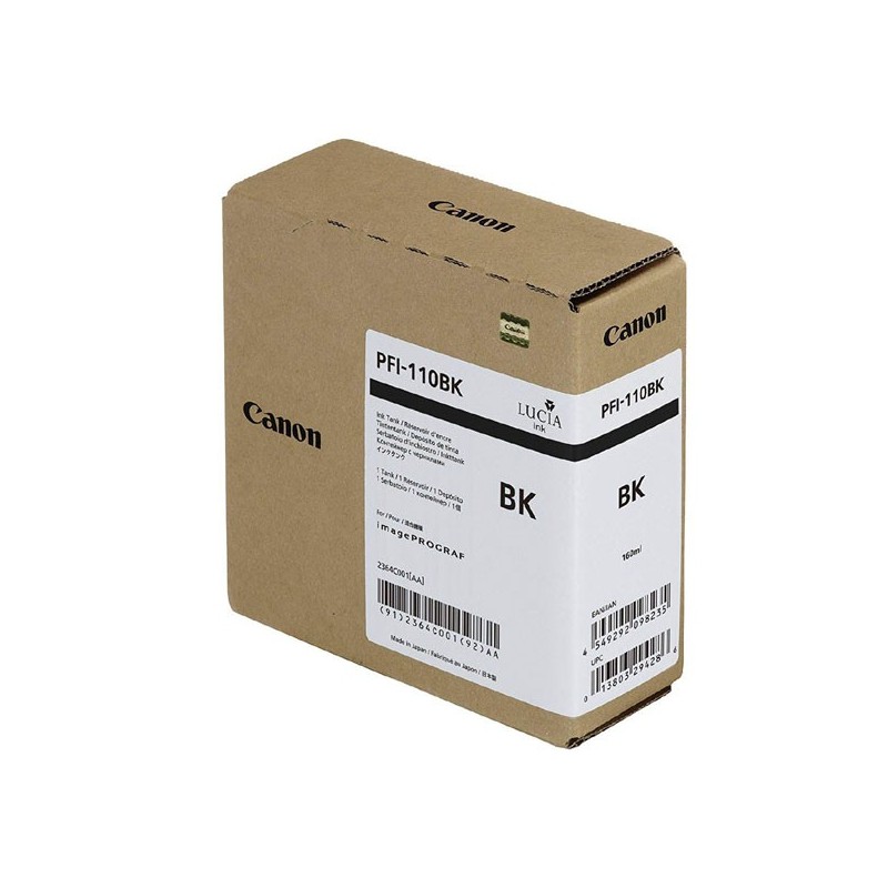 Canon oryginalny ink / tusz PFI110BK, black, 160ml, 2364C001, Canon imagePROGRAF TX-2000, TX-3000, TX-3000, TX-4000 - 1
