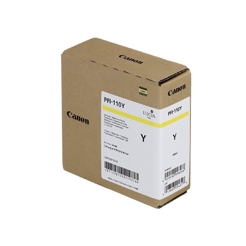 Canon oryginalny ink / tusz PFI110Y, yellow, 160ml, 2367C001, Canon imagePROGRAF TX-2000, TX-3000, TX-3000, TX-4000 - 1