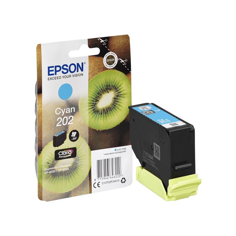 Epson oryginalny ink / tusz C13T02F24010, 202, cyan, 300 (bar.)s, 1x4.1ml, Epson XP-6000, XP-6005 - 1