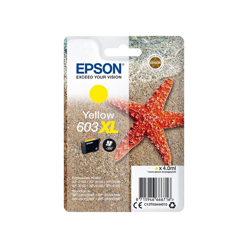 Epson oryginalny ink / tusz C13T03A44010, 603XL, yellow, 4.0ml, Epson Expression Home XP-2100, 2105, 3100, 3105 WF-2310 - 1