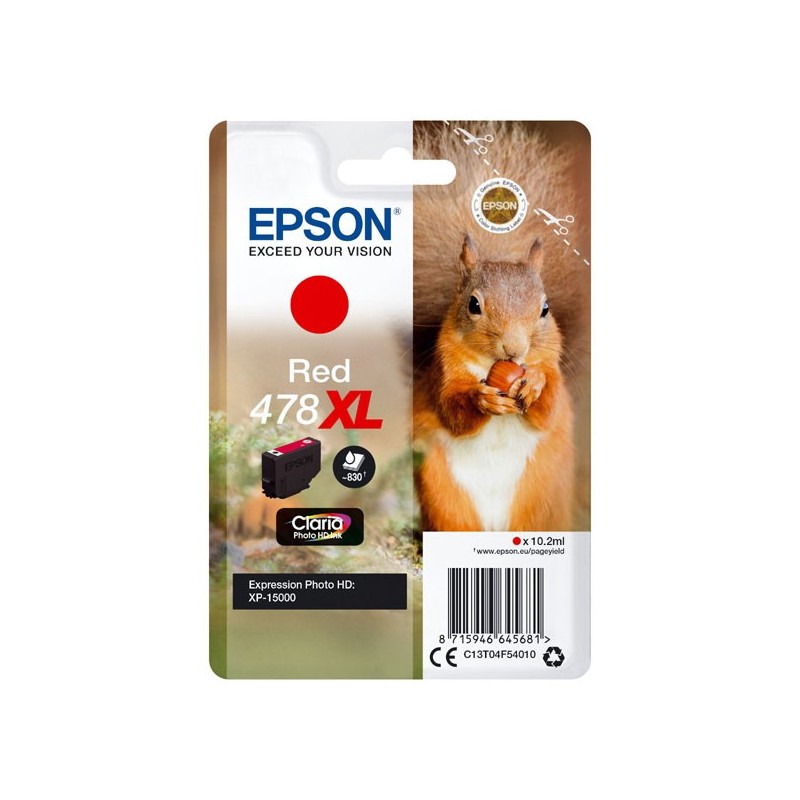Epson oryginalny ink / tusz C13T04F54010, 478XL, red, 10.2ml, Epson XP-15000 - 1