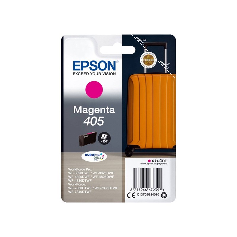 Epson oryginalny ink / tusz C13T05G34010, 405, magenta, 1x5.4ml, Epson WF-7835DTWF, WF-7830DTWF, WF-7840DTWF, WF-4830DTWF - 1