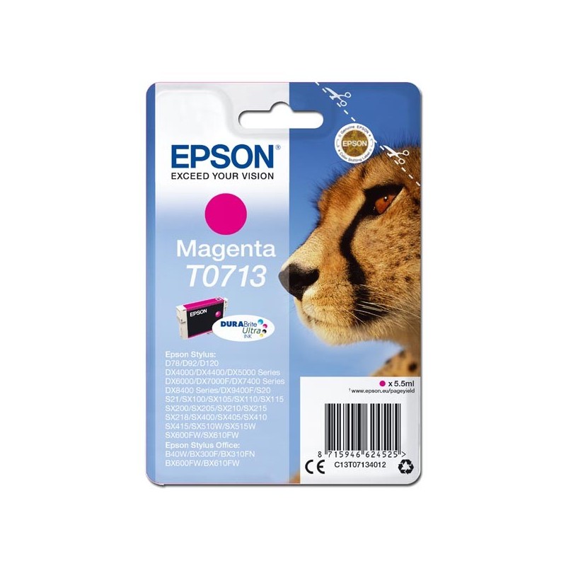 Epson oryginalny ink / tusz C13T07134012, magenta, 5,5ml, Epson D78, DX4000, DX4050, DX5000, DX5050, DX6000, DX605 - 1