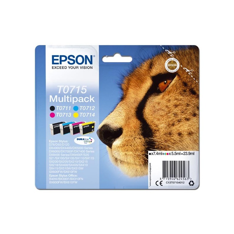 Epson oryginalny ink / tusz C13T07154012, CMYK, 23.9ml, Epson D78, DX4000, DX4050, DX5000, DX5050, DX6000, DX605 - 1