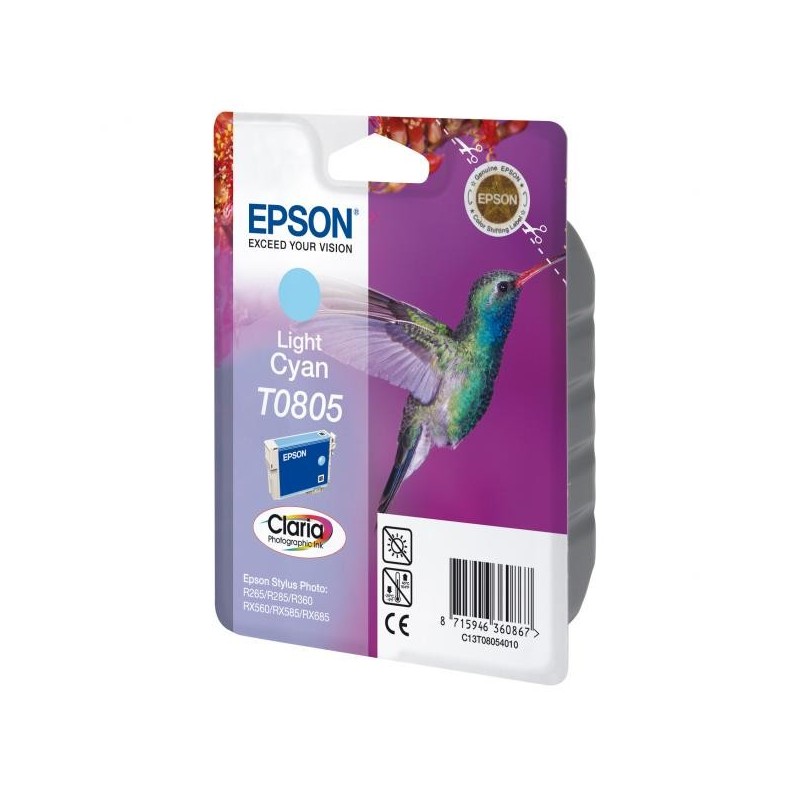 Epson oryginalny ink / tusz C13T08054011, light cyan, Epson Stylus Photo PX700W, 800FW, R265, 285, 360, RX560 - 1