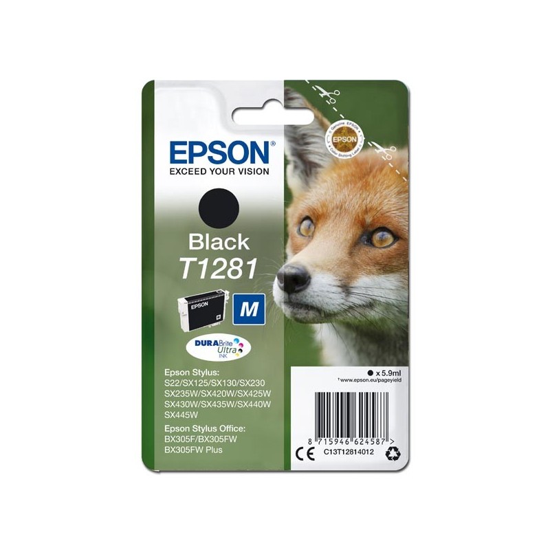 Epson oryginalny ink / tusz C13T12814012, T1281, black, 5,9ml, Epson Stylus S22, SX125, 420W, 425W, Stylus Office BX305 - 1