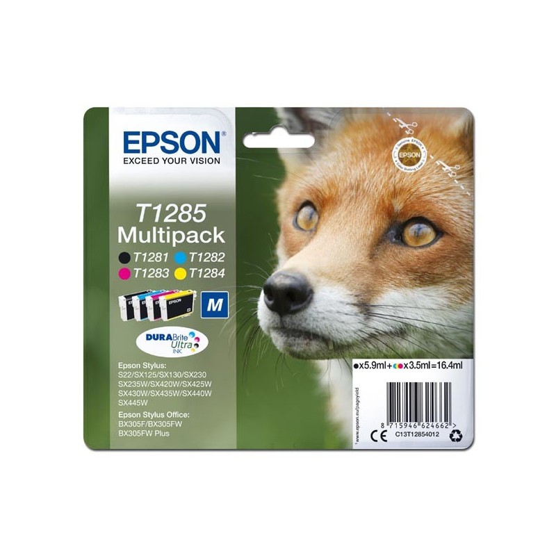 Epson oryginalny ink / tusz C13T12854012, T1285, CMYK, 16,4ml, Epson Stylus S22, SX125, 420W, 425W, Stylus Office BX305 - 1