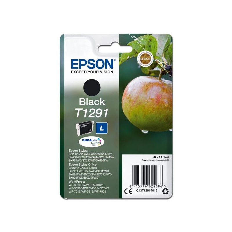 Epson oryginalny ink / tusz C13T12914012, T1291, black, 385s, 11,2ml, Epson Stylus SX420W, 425W, Stylus Office BX305F, 320FW - 1