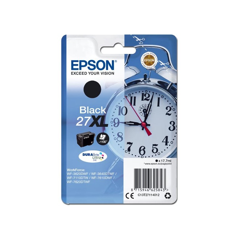 Epson oryginalny ink / tusz C13T27114012, 27XL, black, 17,7ml, Epson WF-3620, 3640, 7110, 7610, 7620 - 1