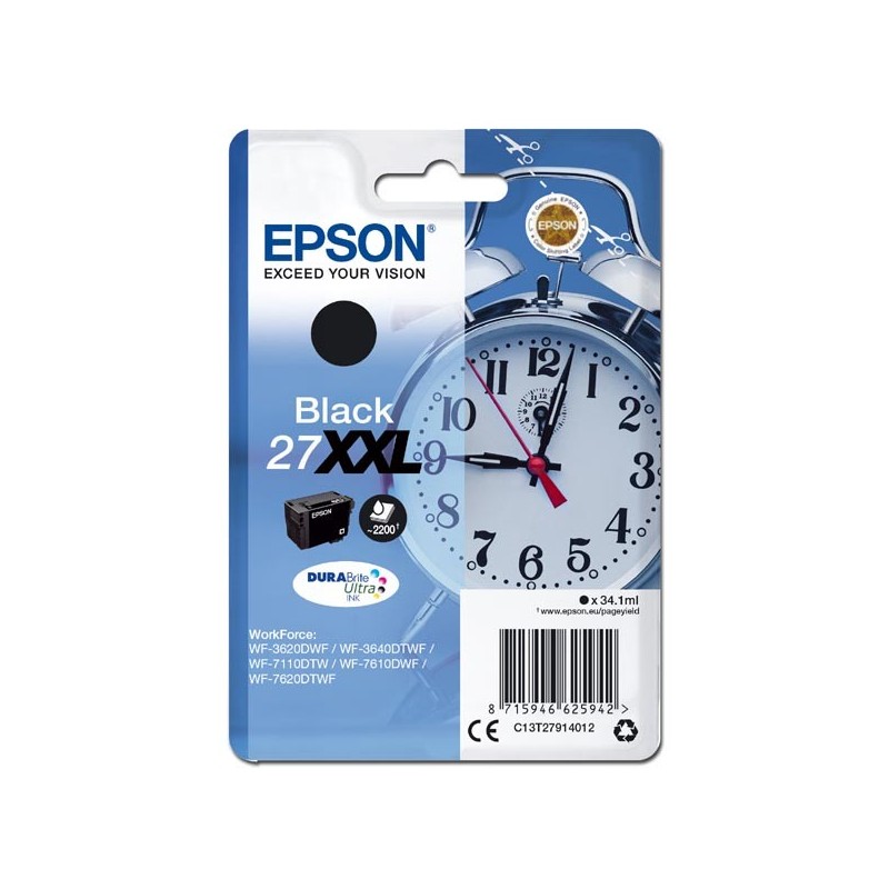 Epson oryginalny ink / tusz C13T27914012, 27XXL, black, 34,1ml, Epson WF-3620, 3640, 7110, 7610, 7620 - 1