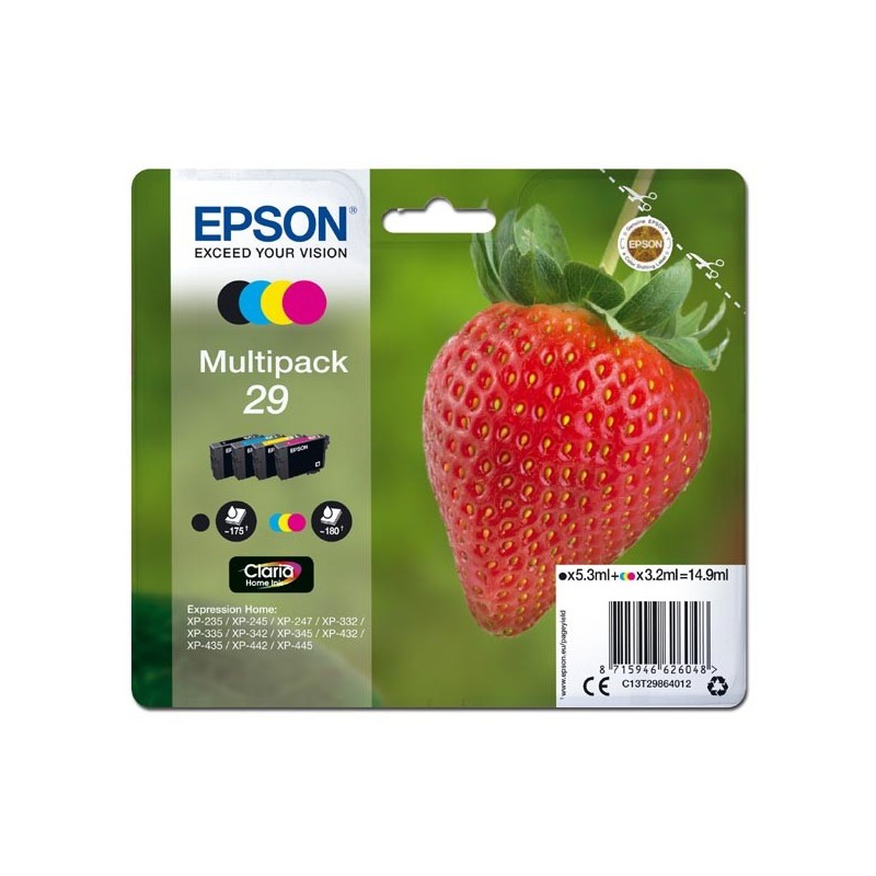 Epson oryginalny ink / tusz C13T29864012, T29, CMYK, 5,3/3x3,2ml, Epson Expression Home XP-235,XP-332,XP-335,XP-432,XP-435 - 1