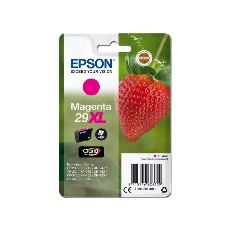 Epson oryginalny ink / tusz C13T29934012, T29XL, magenta, 6,4ml, Epson Expression Home XP-235,XP-332,XP-335,XP-432,XP-435 - 1