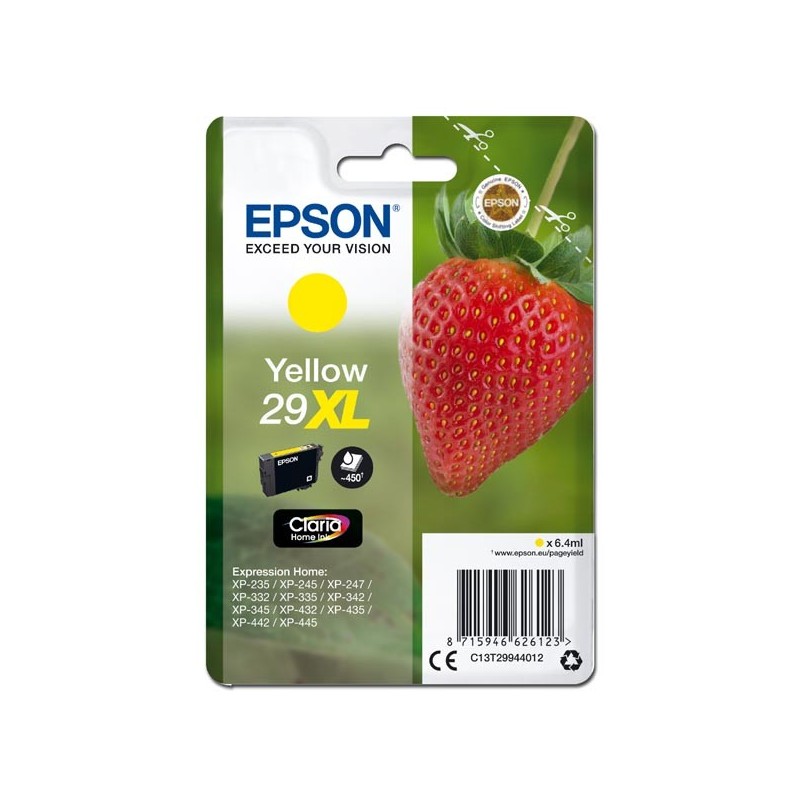 Epson oryginalny ink / tusz C13T29944012, T29XL, yellow, 6,4ml, Epson Expression Home XP-235,XP-332,XP-335,XP-432,XP-435 - 1