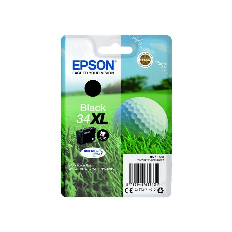 Epson oryginalny ink / tusz C13T34714010, T347140, 34XL, black, 16.3ml, Epson WF-3720DWF, 3725DWF - 1