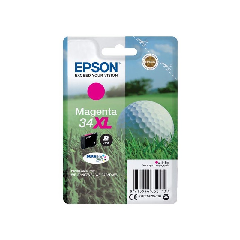 Epson oryginalny ink / tusz C13T34734010, T347340, 34XL, magenta, 10.8ml, Epson WF-3720DWF, 3725DWF - 1