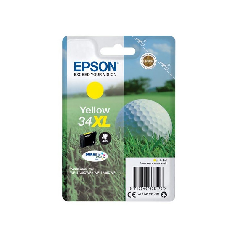 Epson oryginalny ink / tusz C13T34744010, T347440, 34XL, yellow, 10.8ml, Epson WF-3720DWF, 3725DWF - 1
