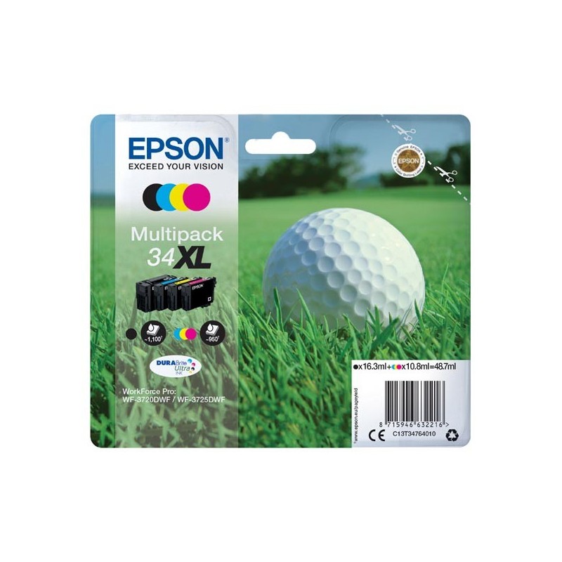 Epson oryginalny ink / tusz C13T34764010, T347640, CMYK, 48.7ml, Epson WF-3720DWF, 3725DWF - 1
