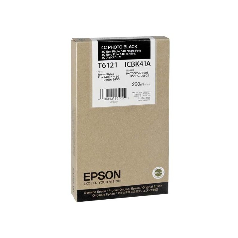 Epson oryginalny ink / tusz C13T612100, photo black, 220ml, Epson Stylus Pro 7400, 7450, 9400, 9450 - 1