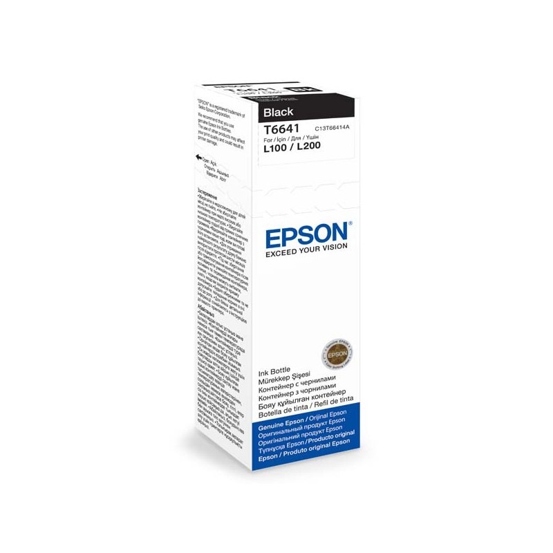 Epson oryginalny ink / tusz C13T66414A, black, 70ml, Epson L100, L200, L300 - 1