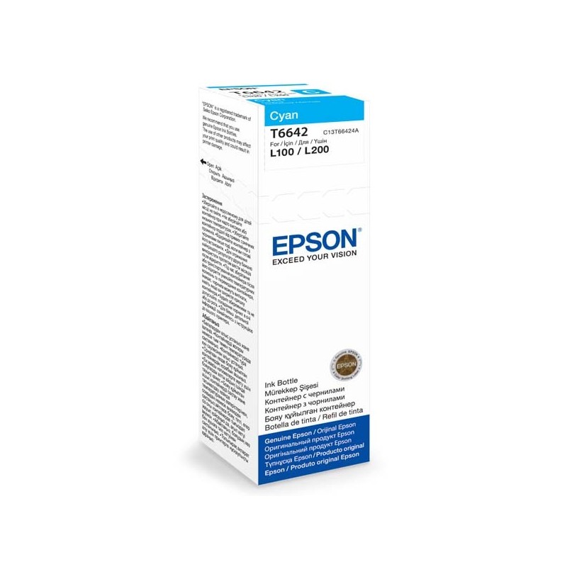 Epson oryginalny ink / tusz C13T66424A, cyan, 70ml, Epson L100, L200, L300 - 1