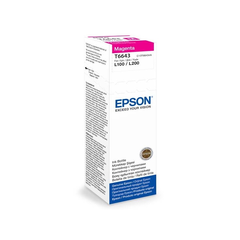 Epson oryginalny ink / tusz C13T66434A, magenta, 70ml, Epson L100, L200, L300 - 1