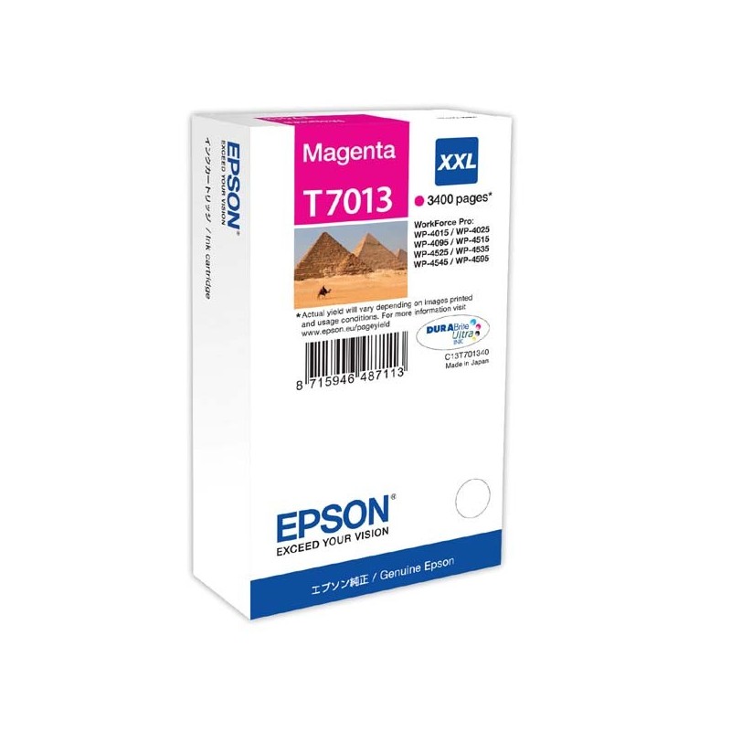 Epson oryginalny ink / tusz C13T70134010, XXL, magenta, 3400s, Epson WorkForce Pro WP4000, 4500 series - 1